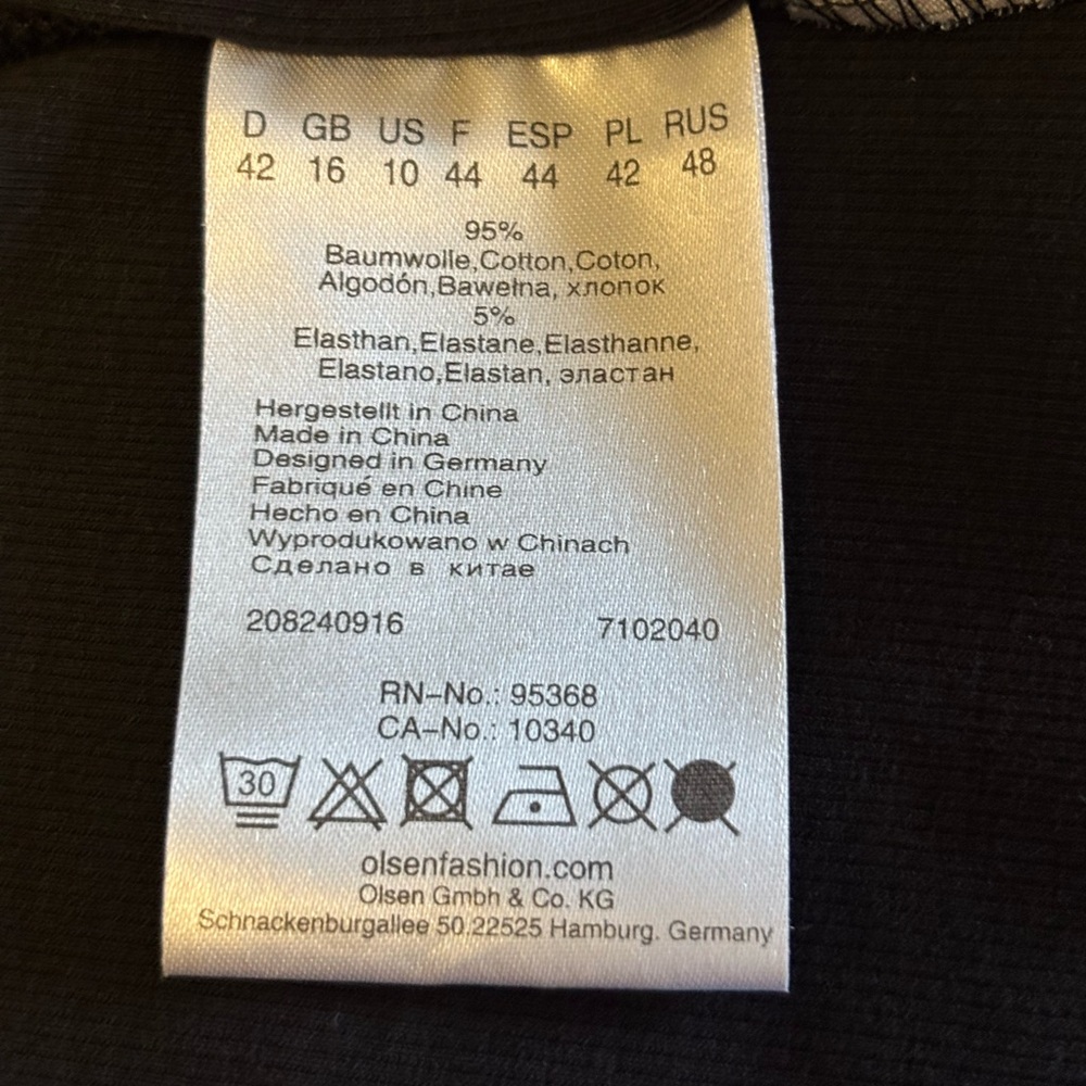 OLSEN Europe Black T-Shirt with Embellishment, Sz 10. EUC. - Picture 6 of 8